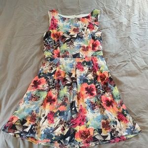 Pink Owl Watercolor Floral Print Small Dress